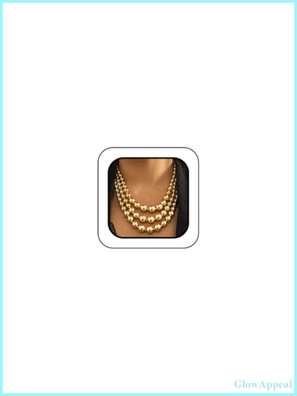 Chunky Beaded Ball Necklace Set Layered Choker Statement Women Jewelry